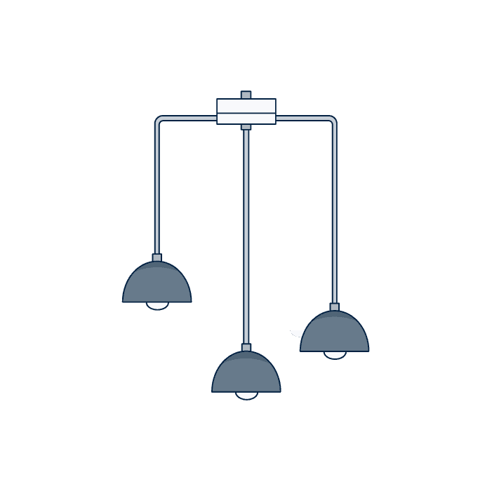 Lampe suspendue / Plafonnier (avec 2-3 lampes)