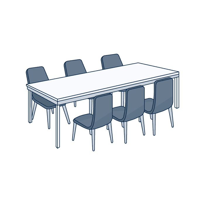 Ensemble table & chaises